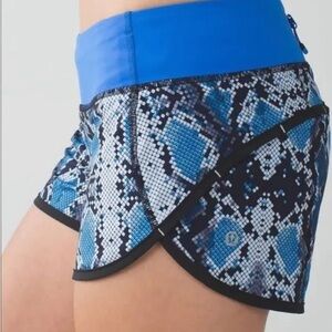 Lululemon Blue Snakeskin Speed Up Shorts